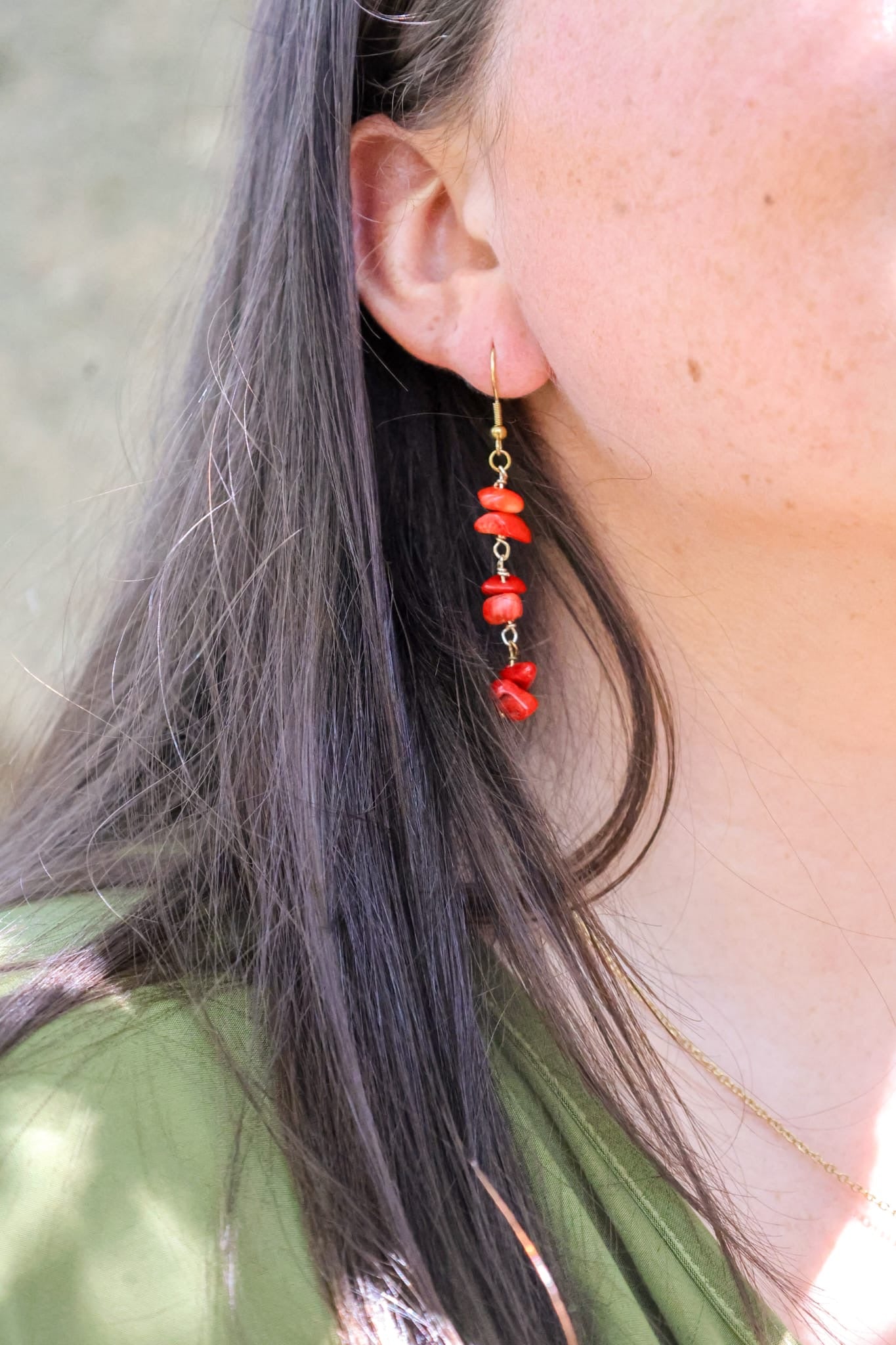 Boucles d’oreilles - Valeria x Corail bambou