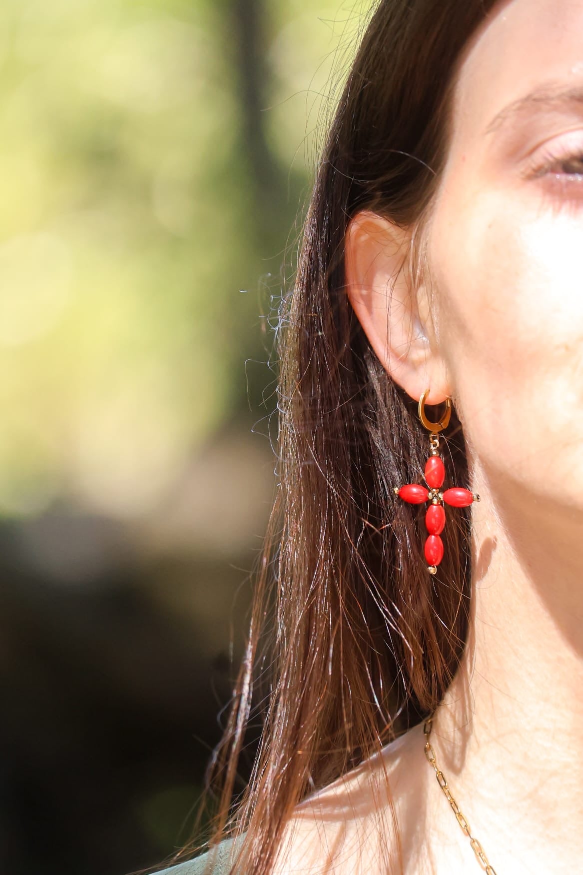 Boucles d’oreilles - Santa x Corail Bambou