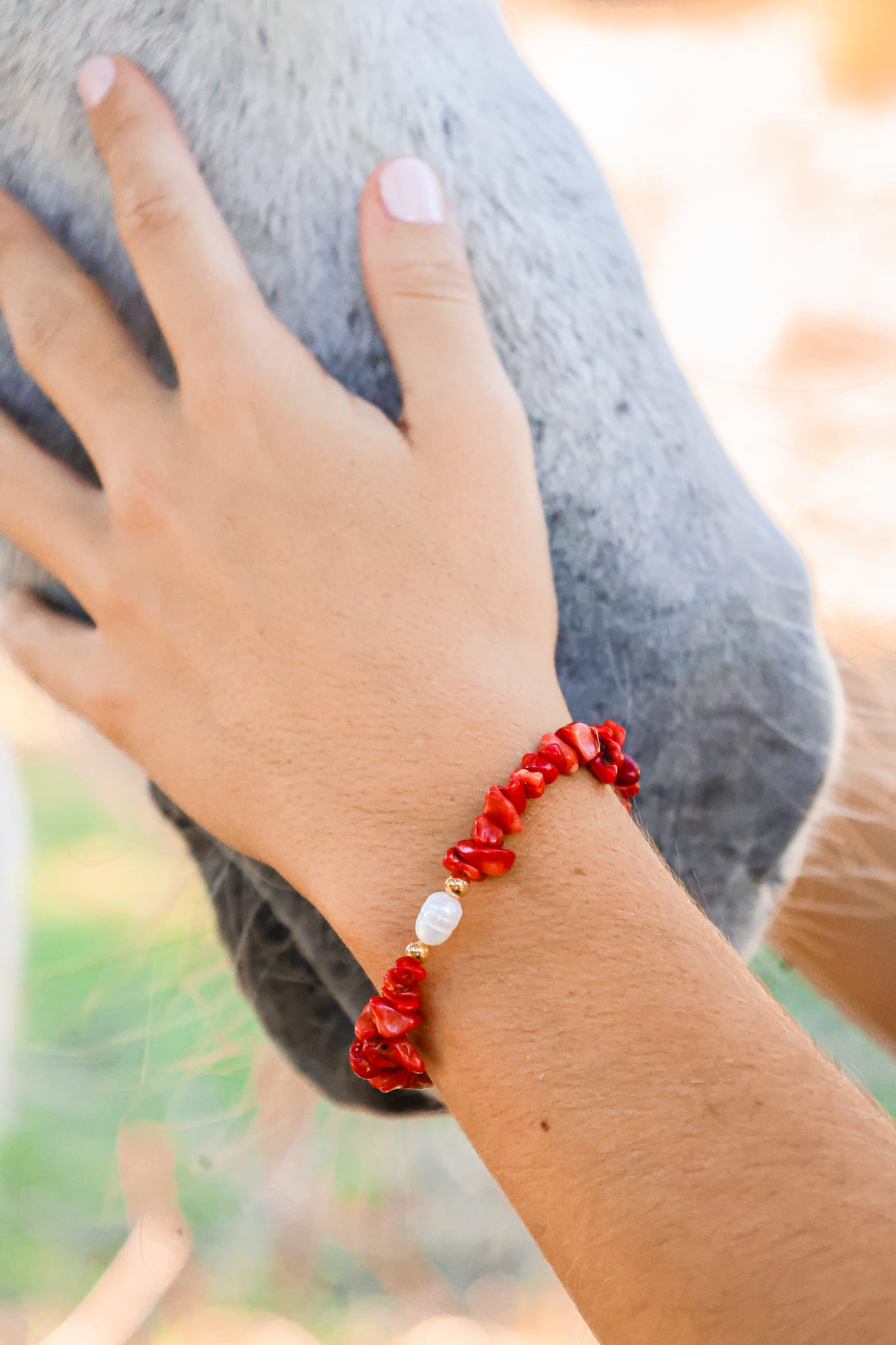 Bracelet - Davia x Corail Bambou & Perles de Culture
