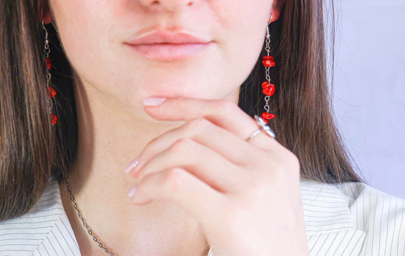 Boucles d’oreilles - Valeria x Corail bambou