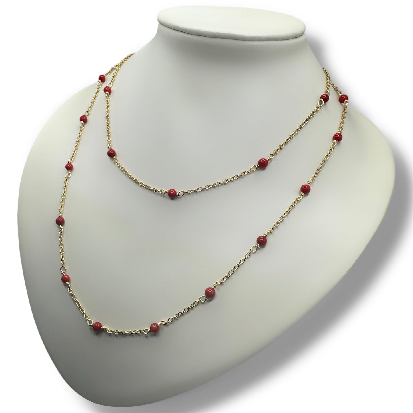 Collier - Stella Double x Corail Bambou