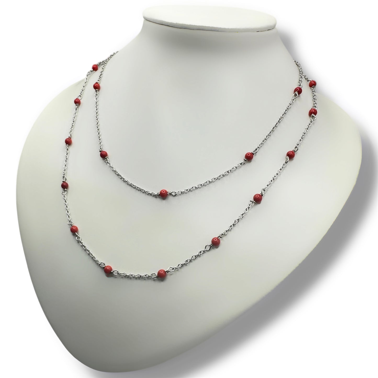 Collier - Stella Double x Corail Bambou