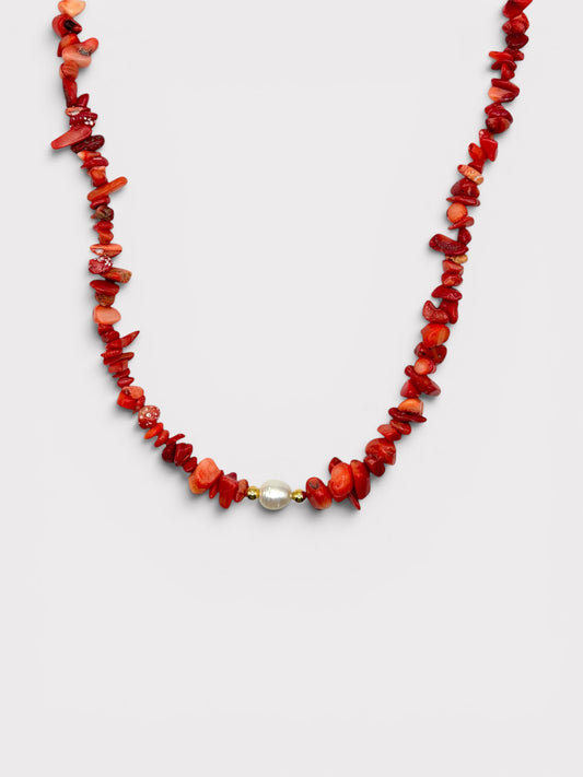 Collier - Davia x Corail Bambou & Perle de Culture