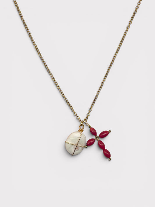 Collier - Santa Lucia x Œil de Sainte Lucie & Corail Bambou