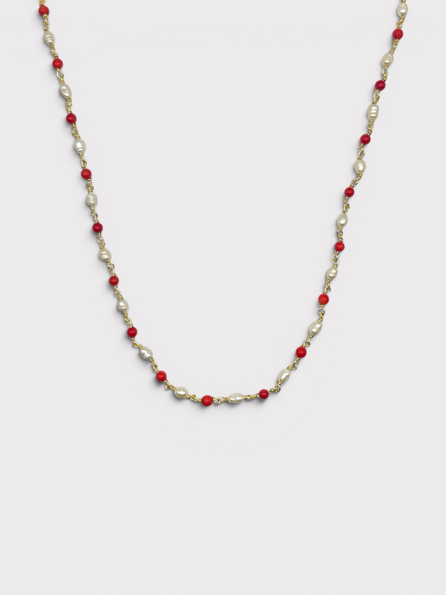 Collier - Bianca x Corail Bambou & Perles de Culture