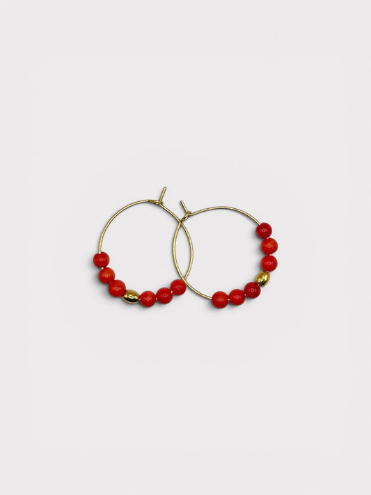 Boucles d’oreilles - Vannina x Corail Bambou