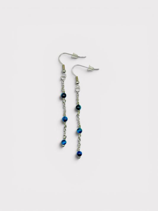 Boucles d’oreilles - Letizia x Œil de Tigre Bleu