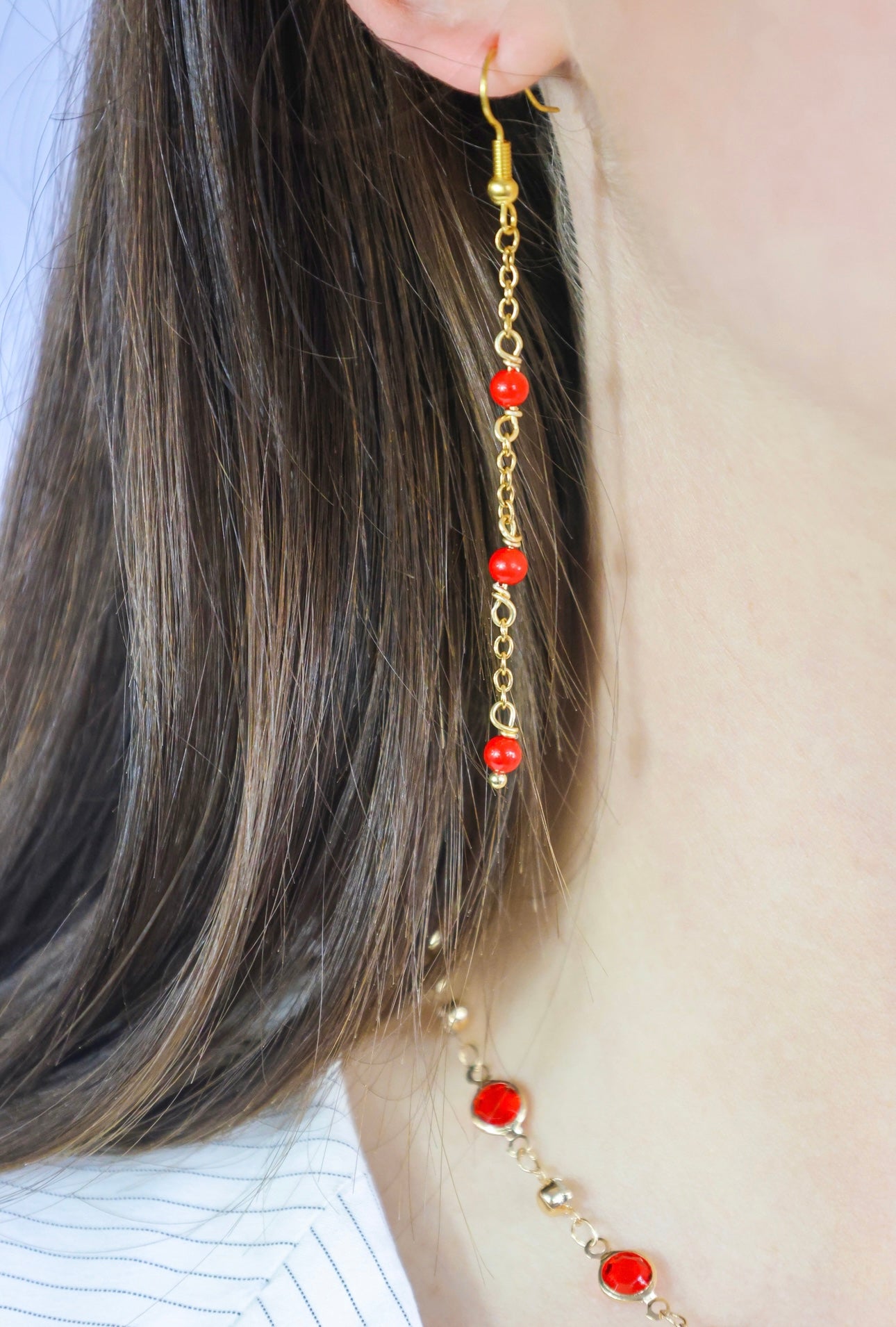 Boucles d’oreilles - Letizia x Corail Bambou