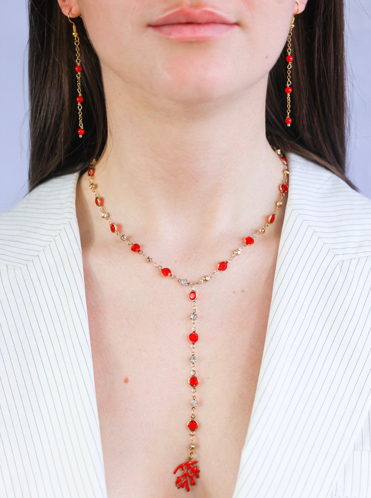 Boucles d’oreilles - Letizia x Corail Bambou