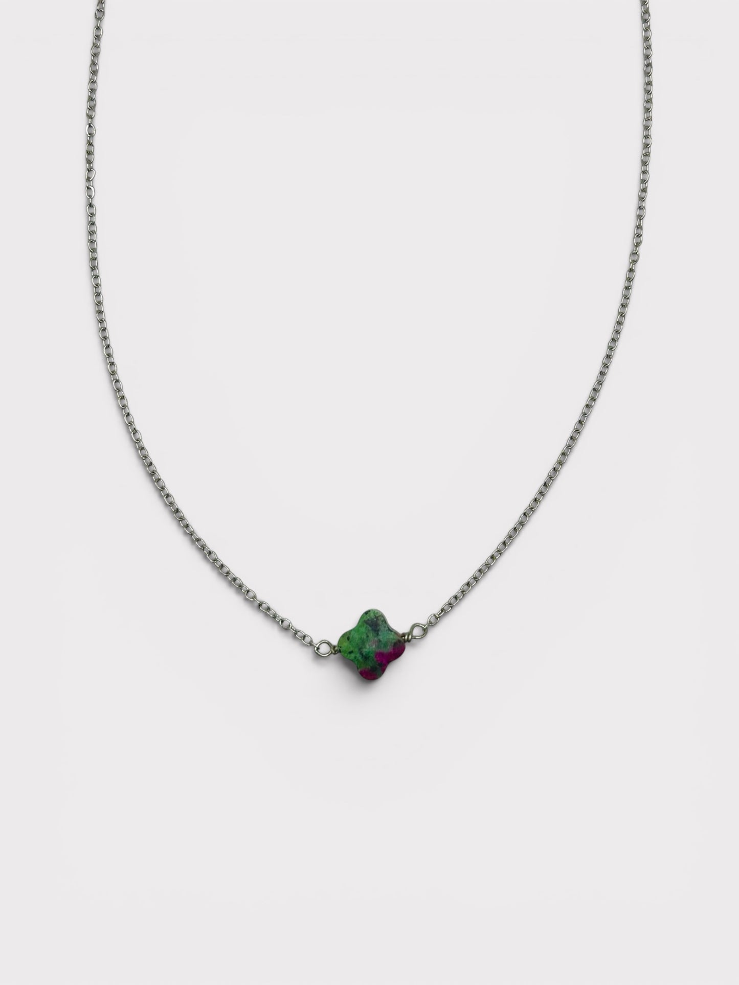 Collier - Allegria x Trèfle Rubis Zoïsite