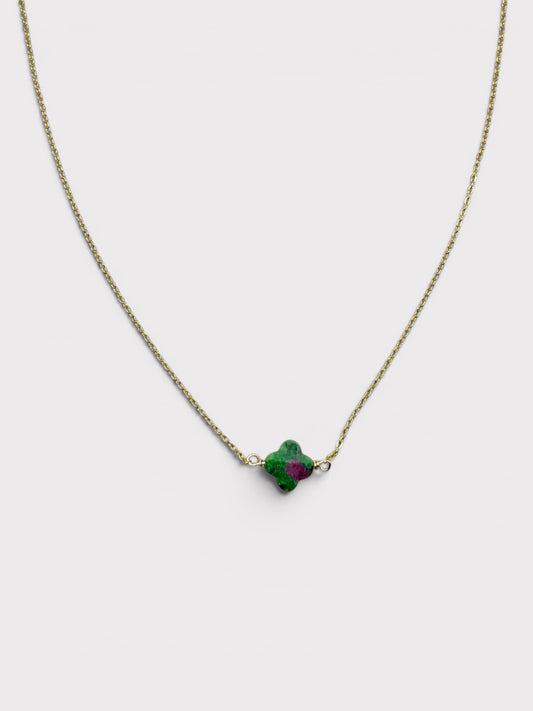 Collier - Allegria x Trèfle Rubis Zoïsite