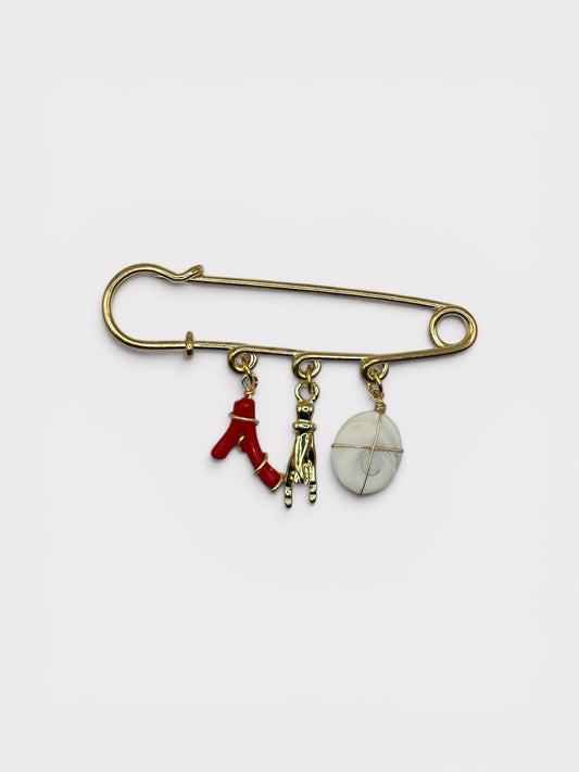 Broche - Paolina × Œil de Sainte-Lucie & Corail Bambou