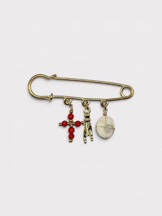 Broche - Paolina x Œil de Sainte-Lucie & Corail Bambou
