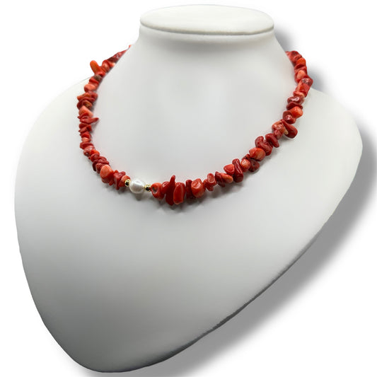 Collier - Davia x Corail Bambou & Perle de Culture