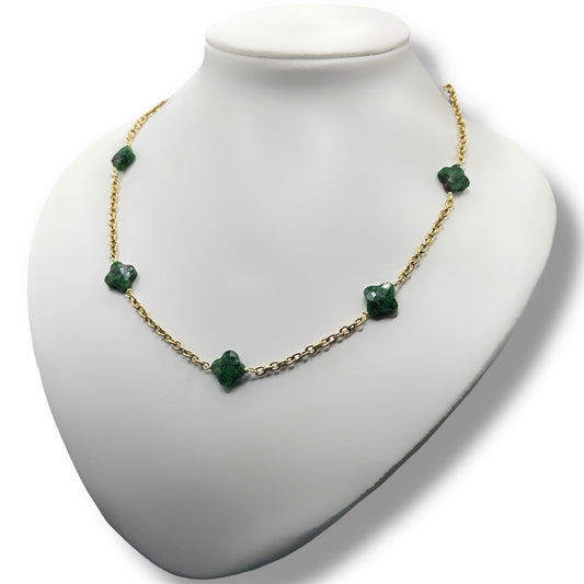 Collier - Francesca x Trèfles Rubis Zoïsite